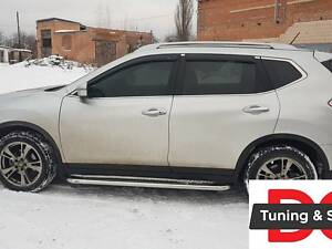 Боковые пороги Premium (2 шт., нерж.) Ø60 для Nissan X-trail T32 / Rogue 2014-2021 гг.