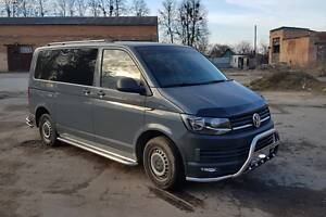 Боковые пороги Premium (2 шт, нерж) 60 мм, длинная база для Volkswagen T6