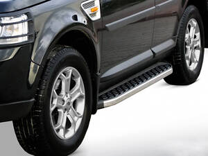 Боковые пороги Range Rover Sport 2014- BlackLine (2 шт, алюминий) Erkul