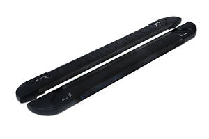 Боковые пороги RedLine Black (2 шт., алюминий) для Skoda Yeti 2010-2023 гг