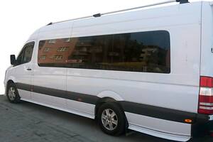 Боковые пороги Спорт (под покраску) Длинная база (L3) для Volkswagen Crafter 2006-2017 гг