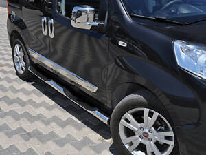 Бічні труби (2 шт., нерж.) Ø60, з пластиковими підставками для Citroen Nemo