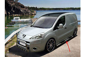 Боковые трубы (2 шт., нерж.) 51мм, без пластиковых подножек для Citroen Berlingo 2008-2018 гг