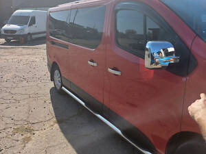 Боковые трубы (2 шт., нерж.) 70 мм, длинная база для Renault Trafic 2015-2024 гг