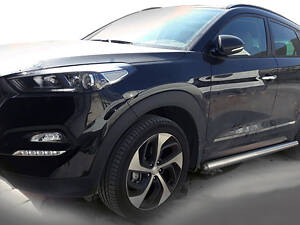 Бічні труби (2 шт., нерж) для Hyundai Tucson TL 2016-2021 рр.