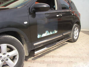 Боковые трубы (2 шт., нерж.) для Nissan Qashqai 2007-2010 гг