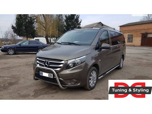 Боковые трубы 2 шт., нерж.) d70, Длинная база для Mercedes Vito/V-class W447 2014- гг - Фото 2