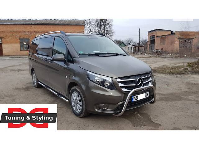 Боковые трубы 2 шт., нерж.) d70, Длинная база для Mercedes Vito/V-class W447 2014- гг - Фото 4