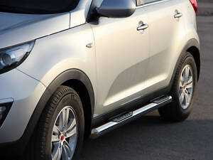 Боковые трубы (2 шт., нерж.) для Kia Sportage 2010-2015 гг