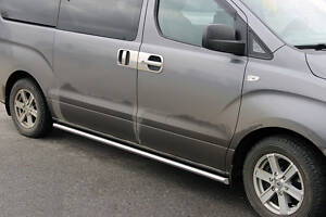 Бічні труби BB001 (2 шт., нерж.) 60 мм для Hyundai H200, H1, Starex 2008-2024 рр