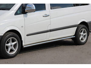 Боковые трубы BB001 (2 шт., нерж.) d42, Длинная база для Mercedes Vito W639 2004-2015 гг