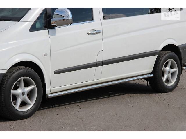 Бічні труби BB001 (2 шт., нерж.) d51, Коротка/Середня бази для Mercedes Vito W639 2004-2015 рр.