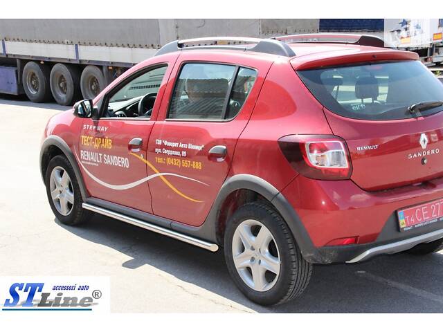 Боковые трубы BB001 (2 шт, нерж) 60 мм для Renault Sandero 2013-2022 гг - Фото 8