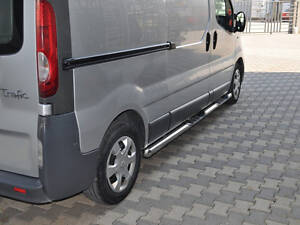 Боковые трубы BB002 (2 шт., нерж.) 70 мм, длинная база для Renault Trafic 2001-2015 гг