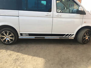 Боковые трубы BB002 (2 шт, нерж) 70мм, Короткая база для Volkswagen T5 2010-2015 гг