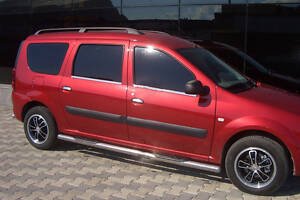 Боковые трубы BB002 (2 шт., нерж.) для Renault Logan MCV 2005-2013 гг