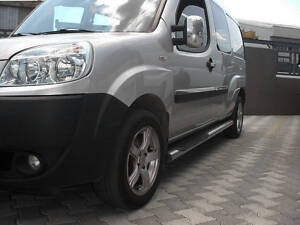Боковые трубы BB002 (2 шт, нерж.) 60 мм, Макси база для Fiat Doblo I 2005-2010 гг