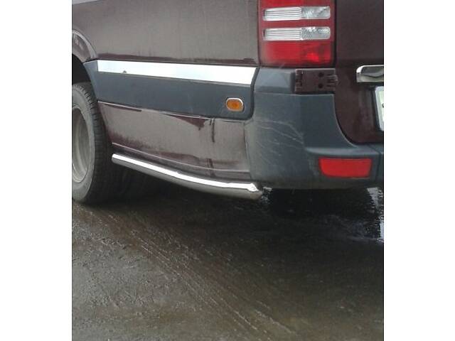 Боковые трубы за задним колесом (2 шт, нерж) Long, 60мм для Volkswagen Crafter 2006-2016 гг - Фото 5