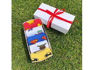 Комплект мужских высоких носков 40-45 на 5 пар 'Супергерои Marvel' в подарочной коробке.