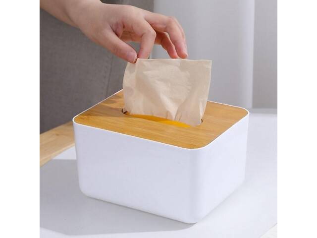 Бокс для серветок Tissue з бамбуковою кришкою - Фото 2