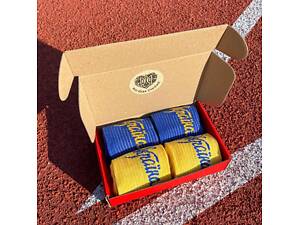 Бокс жіночих патріотичних шкарпеток 36-41 на 4 пари в червоній коробці весна-осінь