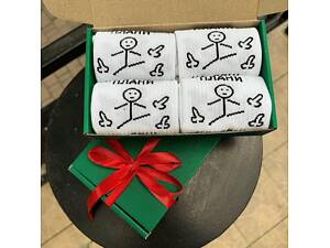 Бокс жіночих подарункових шкарпеток 36-41 на 4 пари білі