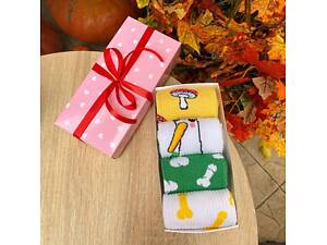 Бокс жіночих високих шкарпеток 36-41 на 4 пари у подарунковій коробці