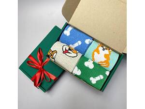 Бокс жіночих високих шкарпеток 36-41 на 4 пари весна-осінь