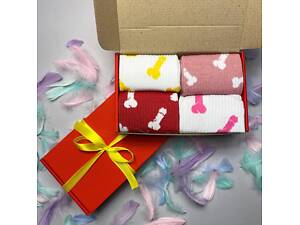 Бокс жіночих високих шкарпеток 'Цюцюрки' 36-41 на 4 пари весна-осінь