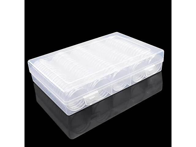 Бокс з прозорими капсулами для монет діаметром 30 мм, 100 штук — комплект захисних капсул для зберігання та колекціонування. - Фото 5