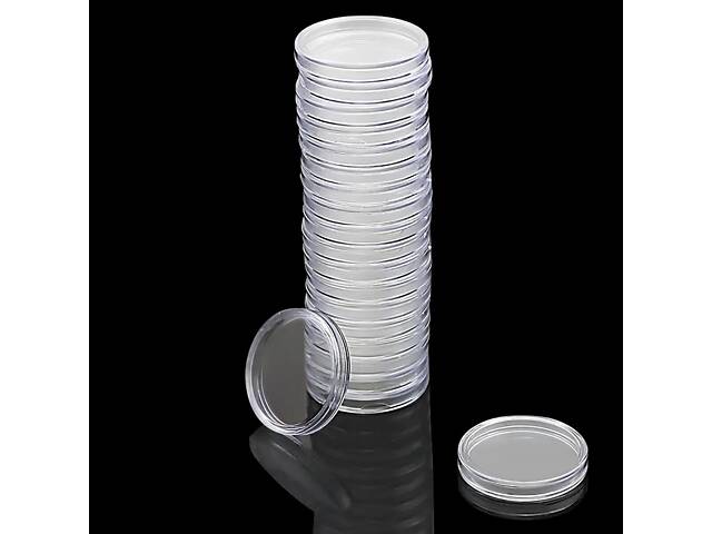 Бокс з прозорими капсулами для монет діаметром 30 мм, 100 штук — комплект захисних капсул для зберігання та колекціонування. - Фото 6