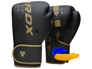Боксерські рукавиці RDX F6 Kara Matte Golden 10 унцій (капа в комплекті)