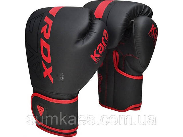 Боксерські рукавиці RDX F6 Kara Matte Red 14 унцій (капа в комплекті) - Фото 3
