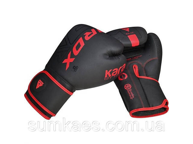 Боксерські рукавиці RDX F6 Kara Matte Red 8 унцій (капа в комплекті) - Фото 5