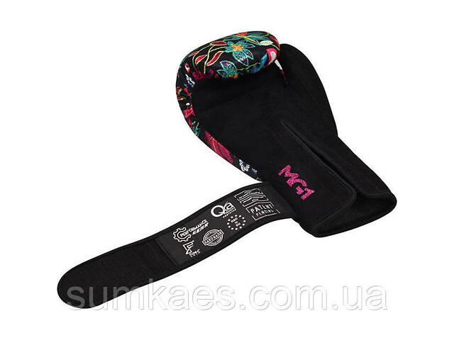 Боксерські рукавиці RDX FL-3 FLORAL BLACK-10 унцій (капа в комплекті) - Фото 6