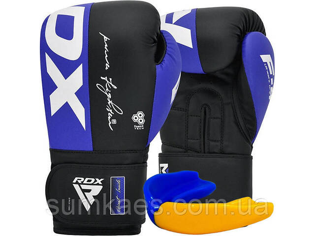 Боксерські рукавиці RDX REX F4 BLUE/BLACK-12 унцій (капа в комплекті)