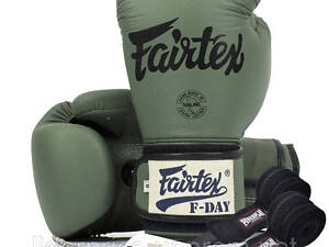 Боксерські рукавиці Fairtex BGV11 Green 14 унцій (бинти в комплекті), Оригінал!