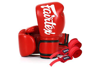 Боксерские перчатки Fairtex BGV14 Red 14 унций (бинты в комплекте)