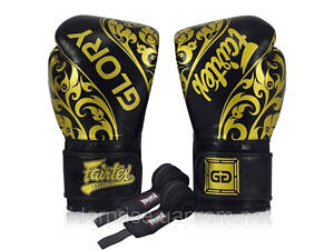 Боксерские перчатки Fairtex BGVG2 Velcro Black 14 унций (бинты в комплекте), Оригинал!