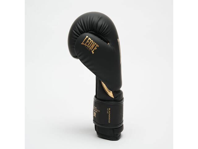 Боксерські рукавиці Leone GN059D Black/Gold 10 унцій (капу в комплекті) - Фото 7