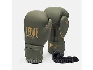 Боксерские перчатки Leone GN059G MILITARY EDITION Green 10 унций (капа в комплекте), Оригинал!