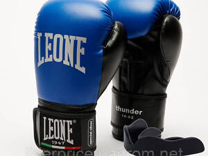 Боксерські рукавиці Leone GN383 THUNDER Blue 10 унцій (капу в комплекті), Оригінал!