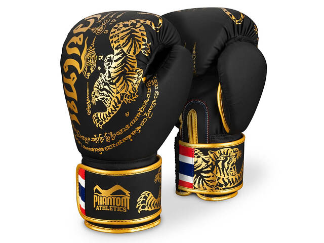 Боксерські рукавиці Phantom Muay Thai Black Gold 16 унцій (Бинти 4м. в подарунок) - Фото 2