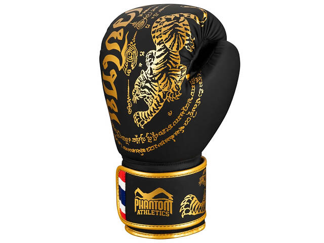 Боксерські рукавиці Phantom Muay Thai Black Gold 16 унцій (Бинти 4м. в подарунок) - Фото 3