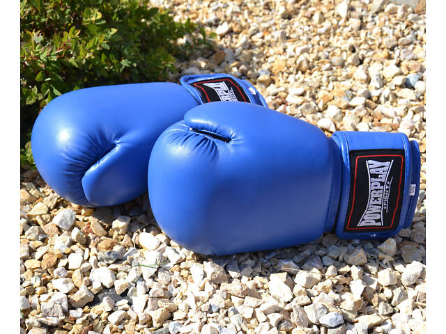 Боксерські рукавиці PowerPlay 3004 Classic Сині 12 унцій - Фото 6