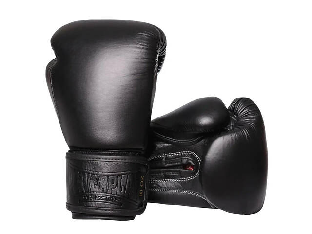 Боксерські рукавиці PowerPlay 3014 Indiana Чорні (натуральна шкіра) 14 унцій - Фото 1