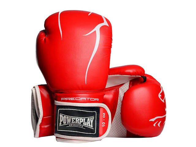 Боксерські рукавиці PowerPlay 3018 Jaguar Червоні 16 унцій - Фото 1