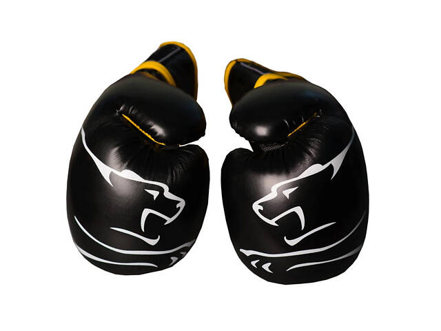 Боксерські рукавиці PowerPlay 3018 Jaguar Чорно-Жовті 10 унцій - Фото 4