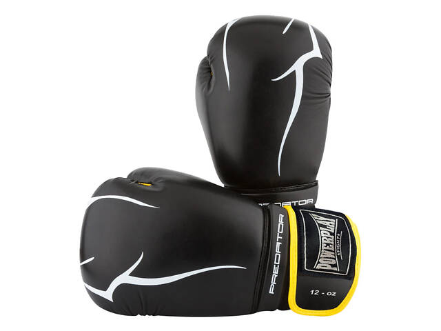 Боксерські рукавиці PowerPlay 3018 Jaguar Чорно-Жовті 12 унцій - Фото 3