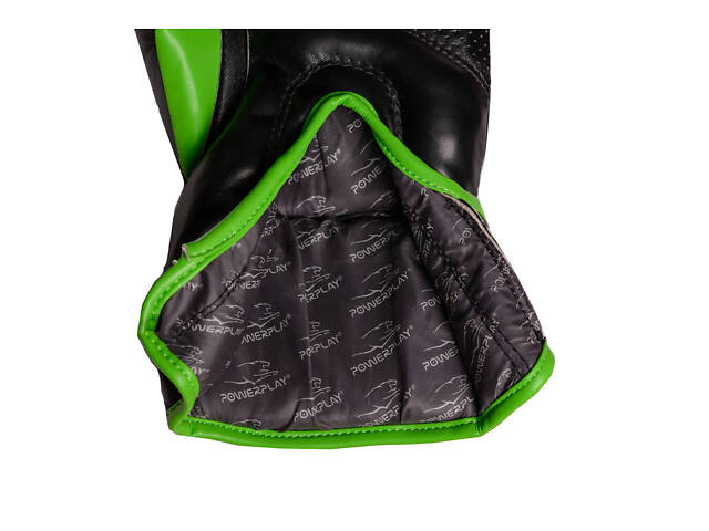 Боксерські рукавиці PowerPlay 3018 Jaguar Чорно-Зелені 10 унцій - Фото 6